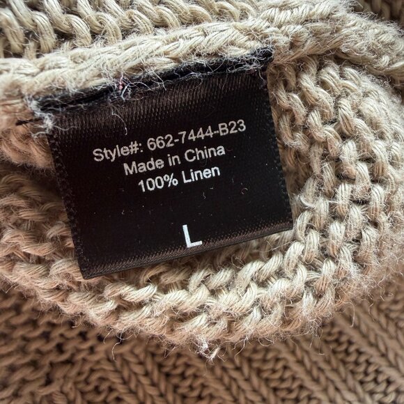 Jenni Kayne Cropped Linen Crew Neck Sweater Womens Sz L Quiet Luxury Minimalist - Picture 5 of 6